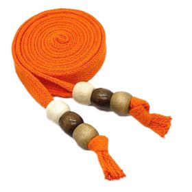 Cotton Flat Drawstring Wooden Beads Decorative Replacement Drawstring for Sweatshirt Hoodies Sweatpants Shorts,Orange