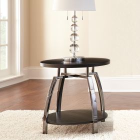 Elegant Table Collection - Soft Round Shapes, Silvershield Laminate Tops - Black Nickel Base, Aggressive Profile - Cocktail Table with Casters"