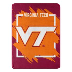 VIRGINIA TECH OFFICIAL NCAA "Halftone" Micro Raschel Throw Blanket; 46" x 60"