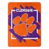 CLEMSON OFFICIAL NCAA "Dimensional" Micro Raschel Throw Blanket; 46" x 60"