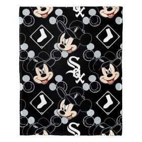 White Sox OFFICIAL MLB & Disney's Mickey Mouse Character Hugger Pillow & Silk Touch Throw Set; 40" x 50"