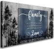 Family Quotes Canvas Wall Art,Family a Little Bit of Crazy Loud Love Wall Art for Living Room