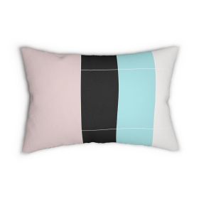 Decorative Lumbar Throw Pillow - Pastel Colorblock Pink/black/blue