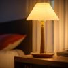 Walnut Table Lamp with Empire Lamp Shade, Vintage style table lamp