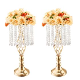 VEVOR 12PCS 49cm/19.3' Tall Crystal Wedding Flower Stand Vase for Party Decor