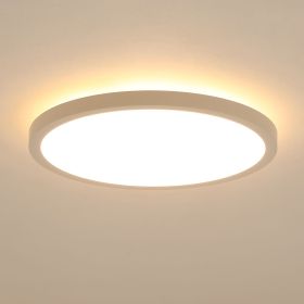 11.8 Inch Flush Mount Ceiling Light, 20W LED+Nightlight Ceiling Light Fixture for Kitchen Bedroom Living Room