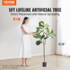 VEVOR Artificial Fiddle Leaf Fig Tree, 5 FT, Secure PE Material & Anti-Tip Tilt Protection Low-Maintenance Faux Plant