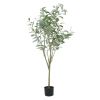 63 Inch Artificial Eucalyptus Leaves Bonsai