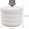 Round Storage Ottoman, Modern Sherpa Footstool, Teddy Vanity Stool with Flip-Top Tray, Makeup Chair for Home Decor