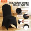 VEVOR 50 Pcs Black Chair Covers Polyester Spandex Stretch Slipcovers for Wedding Party Dining Banquet Arched-Front Chair Covers