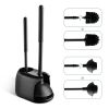 Toilet brush and holder set,Bathroom Cleaning Tool Set with Stand,Black