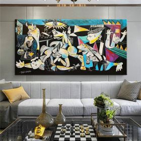 Handmade Guernica By Pablo Picasso Colourful Paintings Reproduction Art New Version Famous Canvas Wall Art Pablo Picasso Frameless Only Canvas (Style: 04, size: 150x220cm)