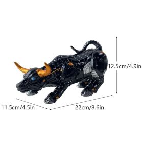 NORTHEUINS Resin Wall Street Bull Figurine Cattle OX Statue Market Miam Bull Home Feng Shui Art Official Desktop Decor Sculpture (Color: Black Bull)