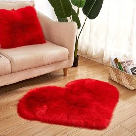 1pc Heart-Shaped Plush Rug - Soft and Fluffy Carpet for Living Room, Bedroom, and Sofa - Perfect Home and Room Decor (Color: Red, size: 19.69*19.69inch)