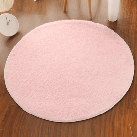 1pc, Non-Slip Silk Fur Plush Indoor Carpet Area Rug for Living Room and Kitchen - Soft and Durable Home Decor and Room Decor (Color: pink, size: Diameter 23.62inch)