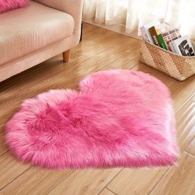 1pc Heart-Shaped Plush Rug - Soft and Fluffy Carpet for Living Room, Bedroom, and Sofa - Perfect Home and Room Decor (Color: Rose Red, size: 19.69*19.69inch)