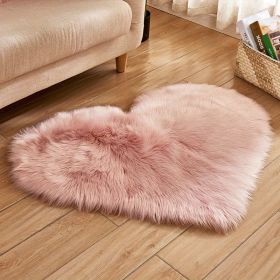 1pc Heart-Shaped Plush Rug - Soft and Fluffy Carpet for Living Room, Bedroom, and Sofa - Perfect Home and Room Decor (Color: pink, size: 27.56*31.5inch)