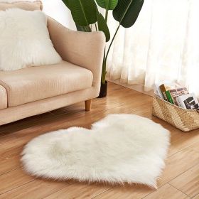 1pc Heart-Shaped Plush Rug - Soft and Fluffy Carpet for Living Room, Bedroom, and Sofa - Perfect Home and Room Decor (Color: White, size: 19.69*19.69inch)