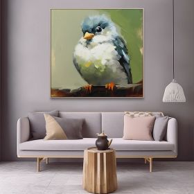 Hand Painted Oil Painting Original Colorful Animal Oil Painting On Canvas Bird Oil Painting Blue Bird Painting Impasto Original Art Animal Wall Art Li (Style: 01, size: 80x80cm)