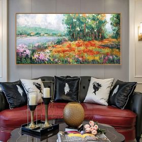 Hand Painted Oil Painting Large original painting on canvas Spring painting Abstract art Natural Painting Beautiful Flower painting large wall art (Style: 01, size: 75x150cm)