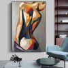 Handpainted large Sexy Naked Back Wall Art Sexy Girl woman Modern Abstract Nude Oil Painting on Canvas Home Entryway Living Room Bedroom Luxurious Dec