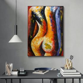 Handpainted large Sexy Naked Back Wall Art Sexy Girl woman Modern Abstract Nude Oil Painting on Canvas Home Entryway Living Room Bedroom Luxurious Dec (Style: 02, size: 50x70cm)