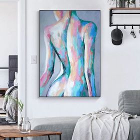 Handpainted large Sexy Naked Back Wall Art Sexy Girl woman Modern Abstract Nude Oil Painting on Canvas Home Entryway Living Room Bedroom Luxurious Dec (Style: 03, size: 50x70cm)