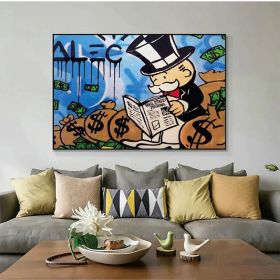 Hand Painted Oil Painting Modern Abstract Painting Alec Monopoly Street Art Money Canvas Painting Living Room Hallway Bedroom Luxurious Decorative Pai (Style: 01, size: 60x90cm)