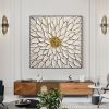 Handmade Oil Painting Original Blooming Flower Oil Painting on Canvas Textured Wall Art Abstract Gold Art Custom Gold Foil Painting Living Room Wall D