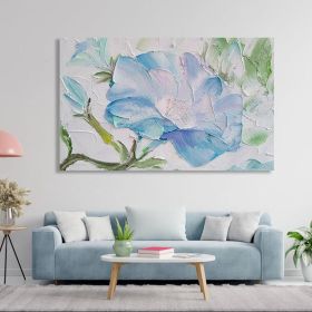 Hand Painted Oil Painting Large Art Abstract Blue Blooming Flower Oil Painting On Canvas Home Decor Wall Art Living Room Wall Decor Texture Art Palett (Style: 01, size: 150x220cm)