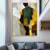 Hand Painted Oil Painting Abstract Figure Oil Painting on Canvas Elegant man in suit abstract painting Modern Geometric Oil Painting on Canvas Living