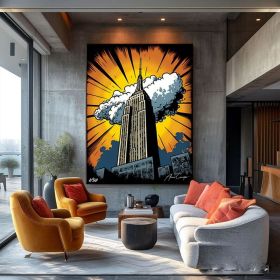 New York Canvas Pop Art Extra Large Wall Art Pop Art Wall Art Comic Art Pop Culture Wall Art Graffiti Painting Boyfriend Birthday Gift (Style: 01, size: 90x130cm)