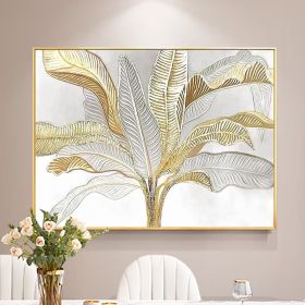 Gold leaf painting,Gold wall art art painting wall abstract canvas gold wall decor art painting wall gold abstract Light luxury style (Style: 01, size: 80x120cm)