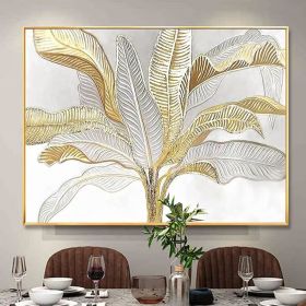 Gold leaf painting,Gold wall art art painting wall abstract canvas gold wall decor art painting wall gold abstract Light luxury style (Style: 01, size: 90x130cm)