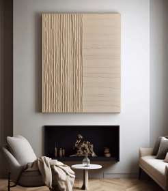 Large beige Wabi-Sabi mural decoration beige 3D texture painting beige minimalist art beige abstract art painting modern wall art decoration (Style: 01, size: 70x100cm)