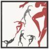 Dynamic Dancers Premium Wooden Framed happy painting (Frame: Black - Wood - White, Size-: 28x28")