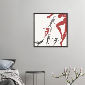 Dynamic Dancers Premium Wooden Framed happy painting (Frame: Black - Wood - White, Size-: 24x36")