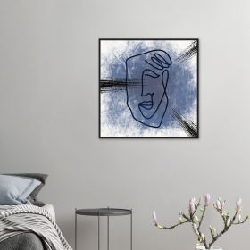 Abstract Serenity Wooden Framed Poster Design By HadiArts (Color and Size: Blue - 28x28, Frame: Black - Dark wood - wood color - white wood)