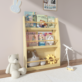 3 Tier Kids Book Shelf,Kids Book Rack, Helps Keep Bedrooms, Playrooms, and Classrooms Organized (Material: MDF, Color: Natural)