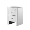 Mirrored Nightstand End Tables with 2/3/4-Drawer;  Silver Modern Beside Table;  Mirror Accent Side Table for Bedroom;  Living Room