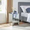 Mirrored Nightstand End Tables with 2/3/4-Drawer;  Silver Modern Beside Table;  Mirror Accent Side Table for Bedroom;  Living Room