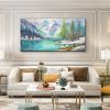 Hand Painted Oil Painting Snow mountain oil painting Large original oil painting Abstract art on canvas Living room oil painting Wall art nature home