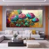 Hand Painted Oil Painting Large Original Flower Oil Painting On Canvas Canvas Wall Art Abstract Colorful Painting Boho Wall Decor Custom Painting Livi