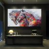 Hand Painted Oil Painting Abstract Horse Oil Paintings on Canvas Animal Wall Handpainted The Running Horse Painting Living Room Hallway Bedroom Decora