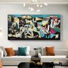 Handmade Guernica By Pablo Picasso Colourful Paintings Reproduction Art New Version Famous Canvas Wall Art Pablo Picasso Frameless Only Canvas