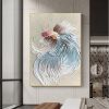 Hand Painted Oil Painting Original Betta Oil Painting on Canvas Large Textured Wall Art Abstract Colorful Art Custom Fish Painting Modern Living room