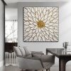 Handmade Oil Painting Original Blooming Flower Oil Painting on Canvas Textured Wall Art Abstract Gold Art Custom Gold Foil Painting Living Room Wall D