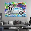 Hand Painted Oil Painting Modern Abstract Rich Alec Monopoly Painting Street Art Living Room Hallway Bedroom Luxurious Decorative Painting