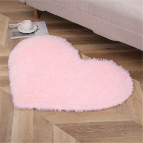 1pc, Plush Heart Shape Rug for Valentine's Day, Wedding Anniversary, and Home Decor - Soft PV Velvet Carpet for Living Room, Bedroom, and Bathroom (Color: pink, size: 27.56*31.5inch)