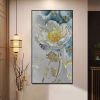 Handmade Oil Painting Original Abstract Painting On Canvas Floral Wall Art Handmade Canvas Painting Large Abstract Art Gold Painting Flower Canvas Art